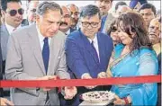  ?? PTI ?? Tata Sons chairman emeritus Ratan Tata with former corporate lobbyist Niira Radia during the inaugurati­on of Nayati superspeci­alty hospital in Mathura on Sunday