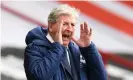  ??  ?? Crystal Palace’s manager Roy Hodgson said: ‘When the time comes to speak openly about the subject I will.’ Photograph: Peter Powell/Reuters