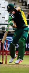  ?? AFP ?? Du Plessis hit 185, only three short of the South African ODI record, as South Africa piled up 367 for five. —
