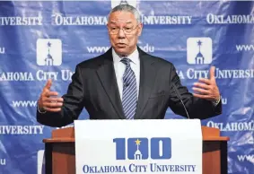  ?? DAVID MCDANIEL/THE OKLAHOMAN FILE ?? Former Secretary of State Colin Powell speaks at the Oklahoma History Center in 2006.