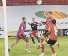  ??  ?? Jack Diamond scores against Lincoln City back in December.