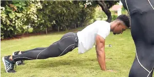  ??  ?? Burpee: Step 1: Start in a plank position.