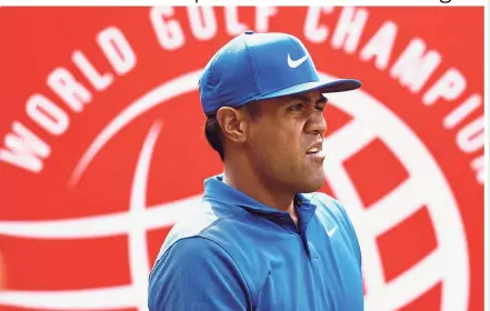  ?? — AFP ?? All eyes: Tony Finau follows his ball during the second round of the HSBC Champions golf tournament in Shanghai yesterday.