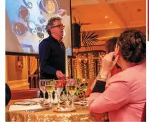  ??  ?? Billy Keane addressing the Food Fair on Thursday’s opening night in the Listowel Arms Hotel. RIGHT: Lizzy Lyons with her fellow chef Simon Delaney on opening night.