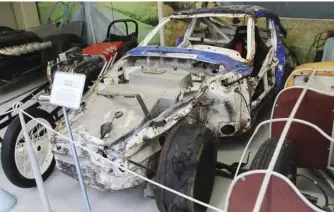  ??  ?? The remains of Owen Evans’ land-speed record Porsche