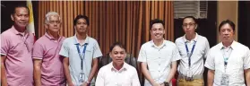  ??  ?? FROM
LEFT, Tony Rapols, head of Barangay Affairs; Delio Penalba, Quick Response Team head; Ed Bendo, Bemac after sales technician; Mayor Fredderick Vida; Jerome Santos, Bemac sales associate; Christian Tolentino, Bemac sales supervisor and City...