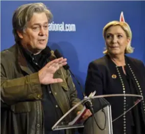  ?? FOTO AP ?? Het plan van Steve Bannon om de Europese extreemrec­htse partijen te verenigen faalde jammerlijk. Ook Marine Le Pen wees hem af.