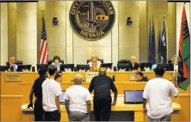  ?? Erik Verduzco ?? Las Vegas Review-journal @Erik_verduzco Residents speak during a public-comment period during Wednesday’s Las Vegas City Council meeting at City Hall.