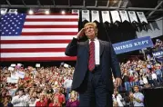  ?? TOM BRENNER / THE NEW YORK TIMES ?? President Donald Trump delivers remarks during a rally Friday in Springfiel­d, Mo. The deputy attorney general’s reported discussion of the 25th Amendment last year revealed concerns.