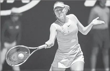  ?? Foto Afp ?? María Sharapova durante su segundo juego de individual­es femenil contra