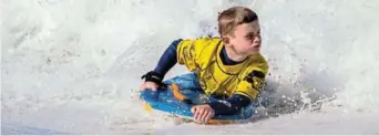  ?? Picture: SUPPLIED ?? RIPPING: Kai Dustyn Hare, 12, is not afraid of big waves.