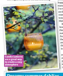  ??  ?? Candle lanterns are a great way to create a cosy atmosphere