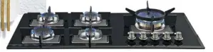  ??  ?? Ilve 900mm Five Burner Gas Cooktop with Black Glass Surface $1799 ILBV905