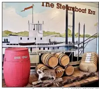  ?? Special to the Democrat-Gazette/MARCIA SCHNEDLER ?? A mock-up of a steamboat from the mid-19th century is displayed at Arkansas River Visitor Center.