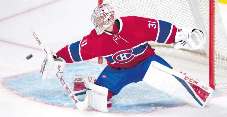  ?? — THE CANADIAN PRESS FILES ?? With Carey Price healthy and leading the way, the Montreal Canadiens are challengin­g for top spot in the NHL’s Eastern Conference this season.