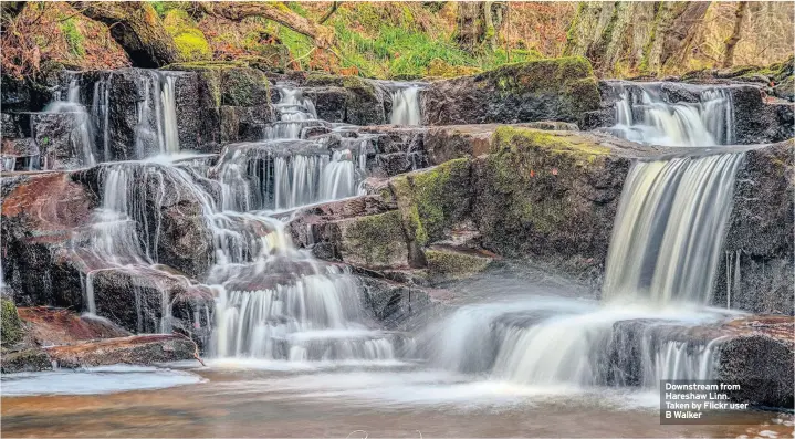  ??  ?? Downstream from Hareshaw Linn. Taken by Flickr user B Walker