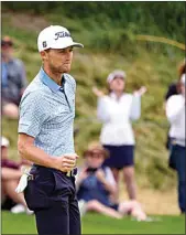  ?? CHARLES KRUPA / AP ?? Will Zalatoris reacts after making a birdie on the fourth hole during the third round of the U.S. Open golf tournament at The Country Club on Saturday in Brookline, Mass.