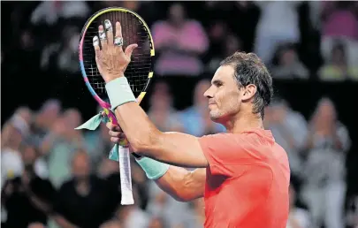  ?? [APA/AFP] ?? Das ATP-1000-Turnier in Indians Wells erlebt am Donnerstag das x-te Comeback von Rafael Nadal.
