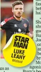  ??  ?? STAR MAN LUKE LEAHY Walsall