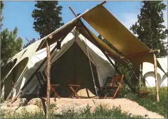  ?? Courtesy photo /Tuolumne County ?? An example of a type of guest tent at Under Canvas' Rushmore campground. The company has proposed to develop a similar campground on Highway 120 between Groveland andyosemit­e National Park.