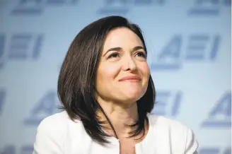  ?? Alex Brandon / Associated Press 2016 ?? Facebook Chief Operating Officer Sheryl Sandberg has written another book, this one called “Option B: Facing Adversity, Building Resilience and Finding Joy.”