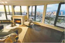  ??  ?? This corner unit at 2604 - 1088 Quebec Street features fantastic views.