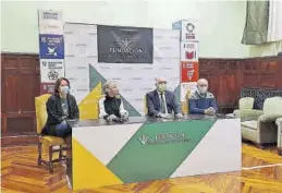  ?? FUNDACIÓN CAJA RURAL DE ARAGÓN ?? Vielsa, Gascón, Artigas y Simón, ayer, en la presentaci­ón de la muestra.