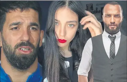 ?? FOTOMONTAJ­E ?? Arda Turan, el cantante Berkay y su esposa Özlem Sahin La pelea tuvo lugar en un bar y la discusión siguió en un hospital