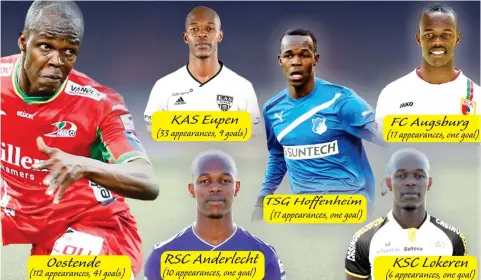  ??  ?? END OF A ROMANCE . . . Our graphic artist, Hannah Chikeya, captured the six clubs, the number of games, which Knowledge Musona played, and thenumber of goals he scored, during his stay in Europe