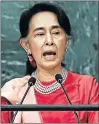  ?? Picture: AF ?? DAUNTING TASK: Myanmar’s State Counsellor and Foreign Minister Aung San Suu Kyi will give the biggest speech of her time in office