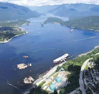  ?? THE CANADIAN PRESS FILES ?? Work at the Trans Mountain marine terminal in Burnaby, B.C., came to a standstill following the Federal Court of Appeal’s Aug. 30 ruling that quashed Ottawa’s approval of the pipeline expansion.