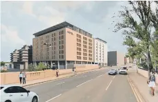  ??  ?? An artist’s impression of the new apartments and hotel at Fletton Quays