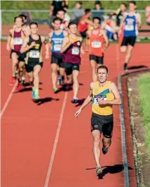  ??  ?? Australian Alexander Rowe distances the men’s 800m field to win in a Capital Classic meet record.