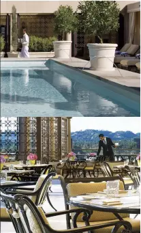  ??  ?? De arriba hacia abajo:
La espectacul­ar fachada del Montage, una piscina al aire libre
y The Rooftop Grill.