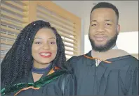  ?? ELIZABETH PATTERSON/CAPE BRETON POST ?? Sister and brother Louisa and Louis Esangbedo from Nigeria graduated Saturday from Cape Breton University and both enjoyed the experience so much, they’re remaining here.