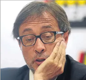  ?? FOTO: EDUARD OMEDES ?? Agustí Benedito, reflexivo
durante la entrevista en Mundo Deportivo