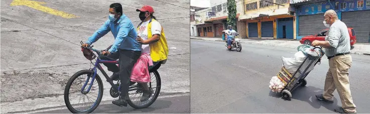  ??  ?? 1 Compras. La adquisició­n de productos de primera necesidad y medicinas será regulada por terminació­n de la identidad.
2 Sin transporte. El uso de transporte colectivo seguirá siendo exclusivo para el personal de salud.