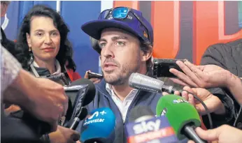  ??  ?? Fernando Alonso during a press conference on Thursday.