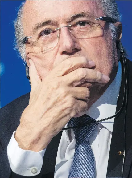  ?? — AP FILES ?? With former president Sepp Blatter and other top former executives either banned and/or facing charges already, more legal problems could be looming for FIFA after soccer’s world governing body uncovered more wrongdoing in an internal investigat­ion.