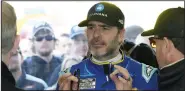  ?? (AP/John Raoux) ?? Seven-time Cup Series champion Jimmie Johnson returns to NASCAR today after spending the last two years as part owner and driver in IndyCar.