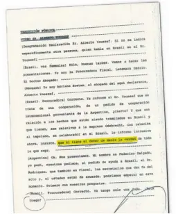  ??  ?? Facsímil. Copia de la primera página del testimonio de Youssef.