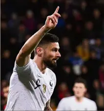  ?? (Photo AFP) ?? Giroud, buteur en Moldavie.