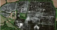  ?? Foto: dpa ?? Hier siehst du ein Bild der römischen Stadt Falerii Novi, das Forscher mithilfe von Radar-Daten erstellt haben. Das Bild enthüllt die Umrisse der Gebäude, die unter der Erde liegen.