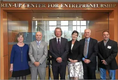  ?? PHOTOS BY PETE BANNAN – DIGITAL FIRST MEDIA ?? From left: Marybeth DiVincenzo, senior vice president and chief marketing officer at the Chester County Economic Developmen­t Council; Neil Sharkey, vice president of research for Penn State; James Nemes, chancellor and chief academic officer at Penn...