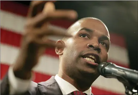  ?? AP PHOTO/SETH WENIG, FILE ?? FILE - Democrat Antonio Delgado speaks at a democratic watch party in Kingston, N.Y., Tuesday, Nov. 6, 2018, after defeating incumbent Republican John Faso for the U.S. House race. New York Gov. Kathy Hochul announced Tuesday, May 3, 2022, that Delgado will serve as New York’s next lieutenant governor.