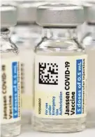  ?? DAVID ZALUBOWSKI/AP FILE ?? On Thursday, U.S. regulators strictly limited who can receive the Johnson & Johnson COVID-19 vaccine due to a rare but serious risk of blood clots.
