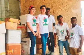  ?? Aaditya Gandhi ?? Aaditya and Aditi Gandhi participat­e in the recycling campaign organised by EEG. The campaign helped reduce the trash being sent to the landfills.