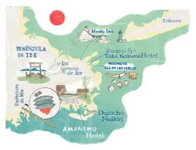  ??  ?? PERLAS BAJO LA SUPERFICIE La bahía de Ago vista desde Pearl Road, en la península de Ise-Shima, entre las ciudades de Toba y Ugata.