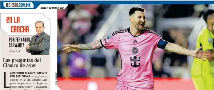  ?? ?? A PREGUNTA CLARA Y LÓGICA ES POR QUÉ CHIVAS
Messi se apuntó el segundo gol en los octavos.