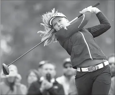  ?? Canadian Press photo ?? Brooke Henderson, of Smiths Falls, Ont., tees off of the 5th tee during the CP Women's Open in Regina, Saturday.